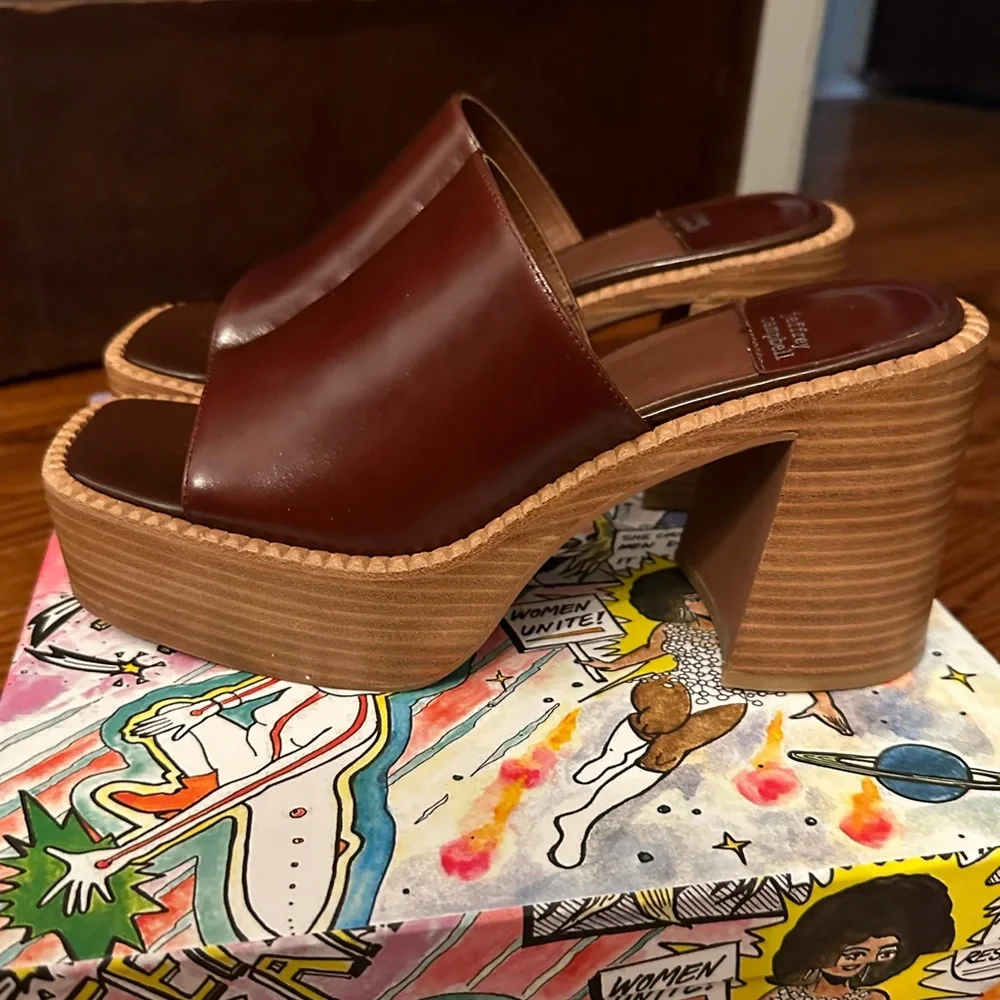 Jeffrey Campbell Concert Platform Sandals NIB Brown 8.5 - Picture 1 of 6